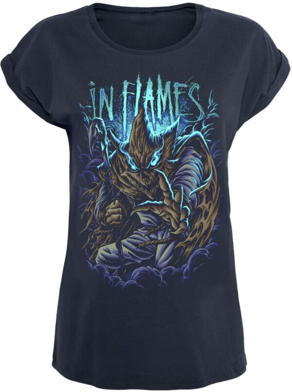 In Flames T-Shirt - Out Of Hell - M to 3XL - for Women - navy - 100% cotton T-Shirts Band Merchandise - Image 1