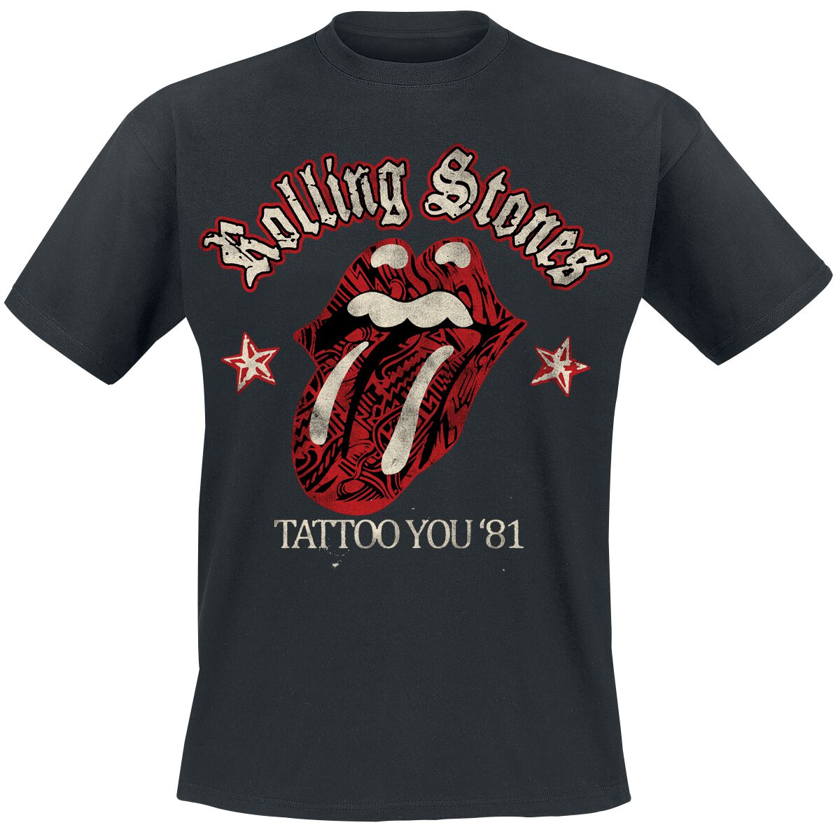 The Rolling Stones T-Shirt - Tattoo You 81 - S to XXL - for Men - black - 100% cotton T-Shirts Band Merchandise