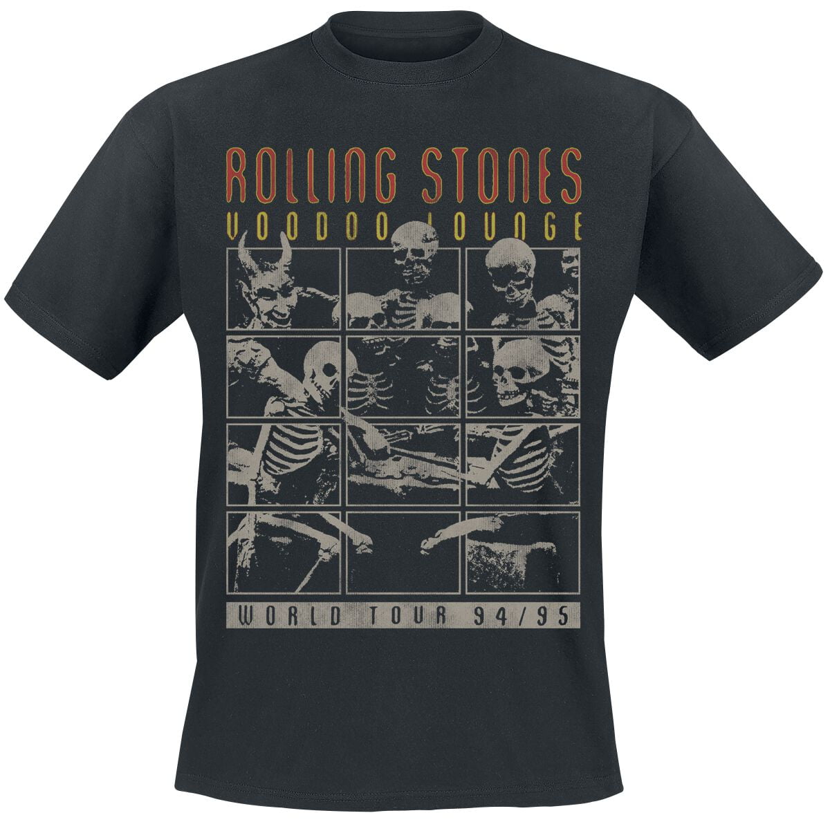 The Rolling Stones T-Shirt - Voodoo Lounge World Tour - S to 3XL - for Men - black - 100% cotton T-Shirts Band Merchandise