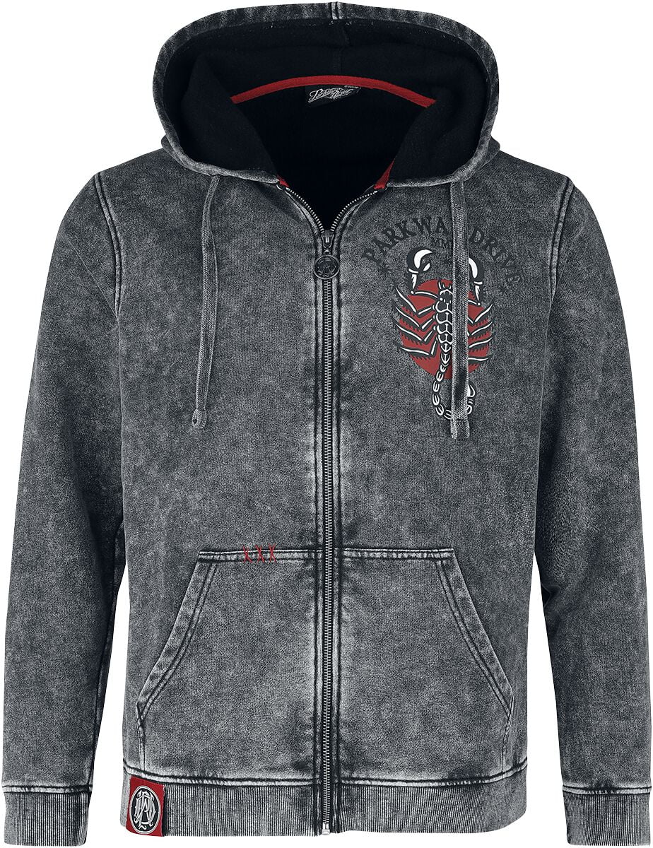 Parkway Drive Hooded zip - EMP Signature Collection - S to XXL - for Men - grey - 80% cotton, 20% polyester Hooded sweaters & -jackets Band Merchandise