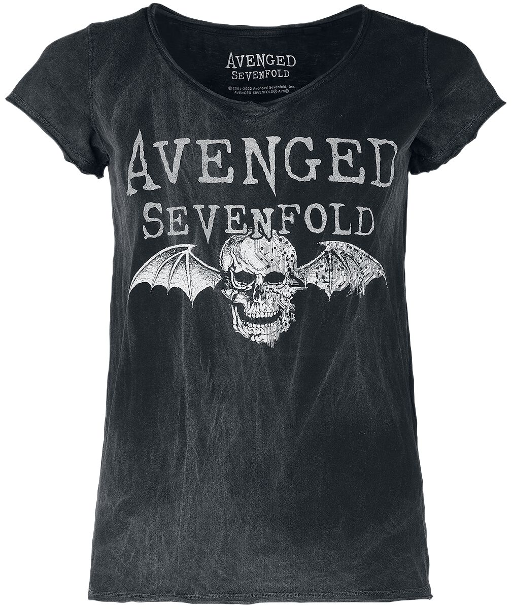 Avenged Sevenfold T-Shirt - Deathbat - M to L - for Women - black - 100% cotton T-Shirts Band Merchandise