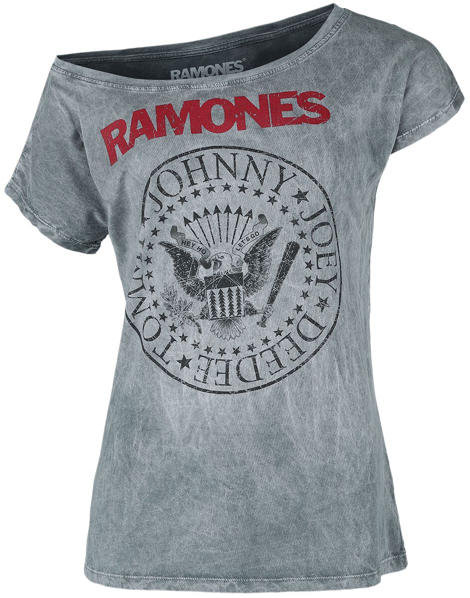 Ramones T-Shirt - Crest - M to XXL - for Women - grey - 100% cotton T-Shirts Band Merchandise