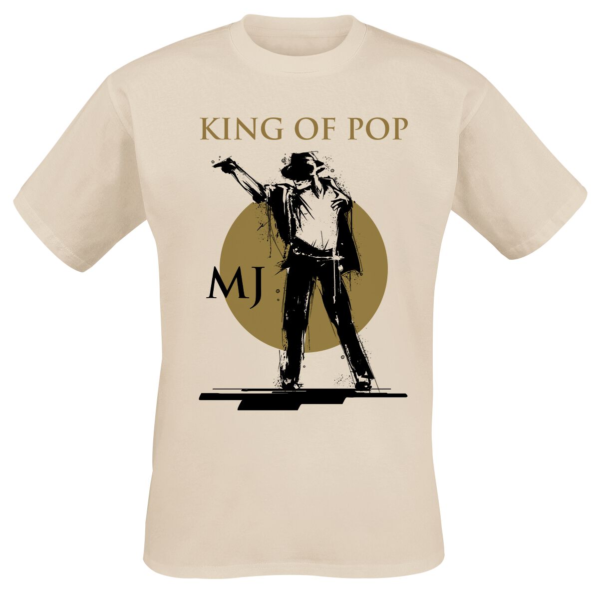 Michael Jackson T-Shirt - King Of Pop MJ - M to XXL - for Men - beige - 100% cotton T-Shirts Band Merchandise