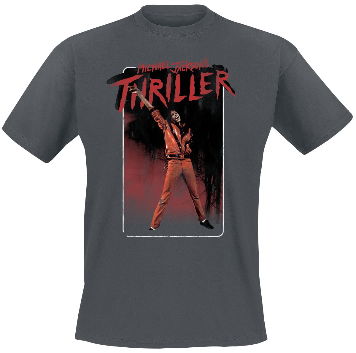 Michael Jackson T-Shirt - Thriller Arm Up - M to XXL - for Men - charcoal - 100% cotton T-Shirts Band Merchandise