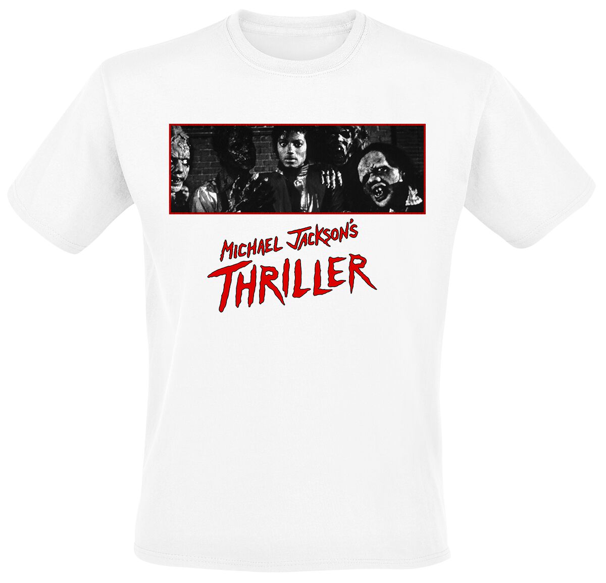 Michael Jackson T-Shirt - Thriller BW Photo - S to XXL - for Men - white - 100% cotton T-Shirts Band Merchandise