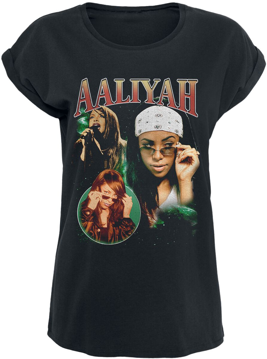 Aaliyah T-Shirt - Pic Collage - S to XXL - for Women - black - 100% cotton T-Shirts Band Merchandise