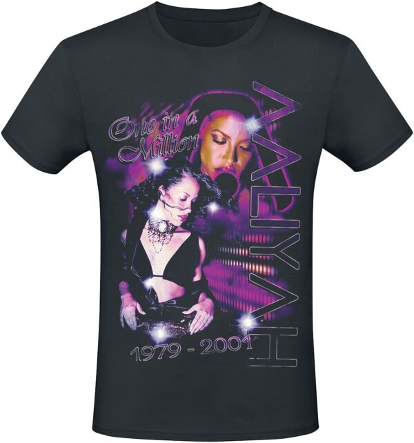 Aaliyah T-Shirt - One In A Million - S to XXL - for Men - black - 100% cotton T-Shirts Band Merchandise - Image 1