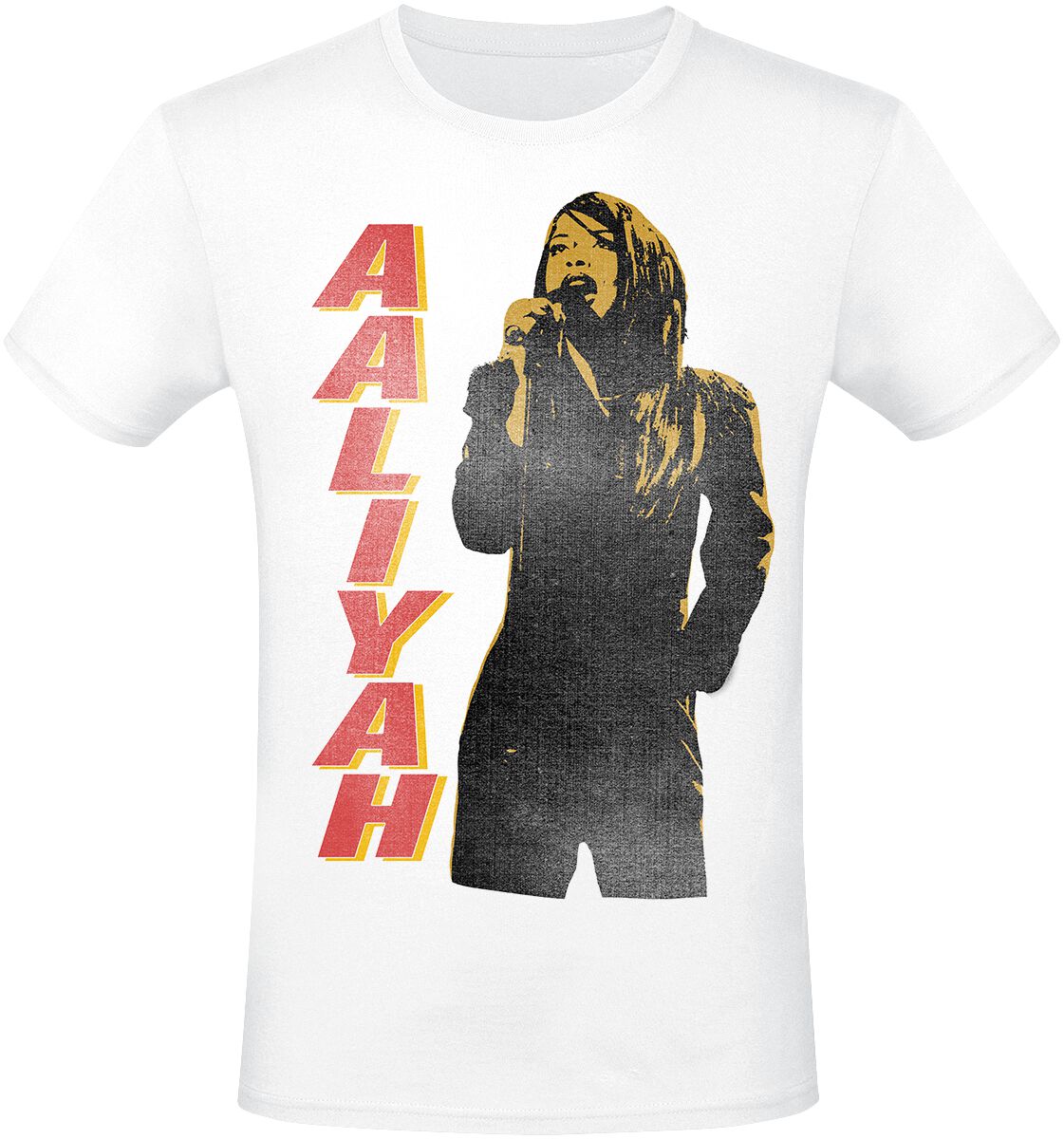 Aaliyah T-Shirt - Singing - S to 3XL - for Men - white - 100% cotton T-Shirts Band Merchandise