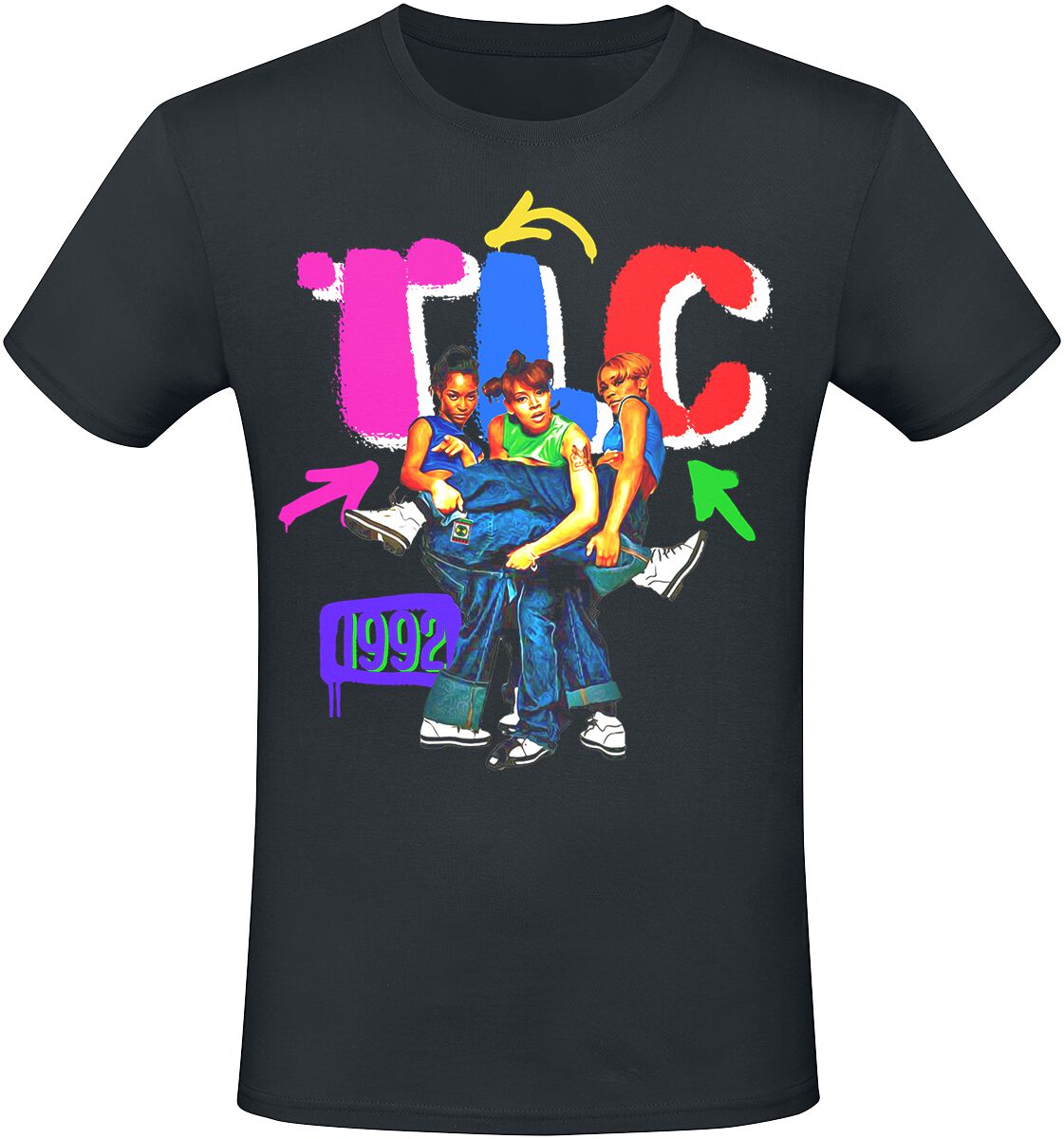 TLC T-Shirt - Collage - S to 3XL - for Men - black - 100% cotton T-Shirts Band Merchandise