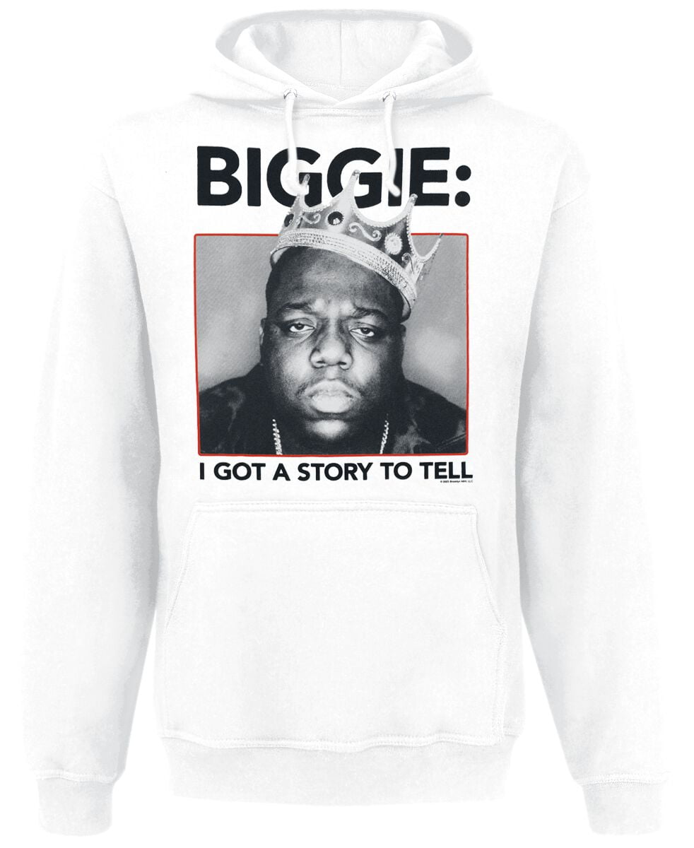 Notorious B.I.G. Hooded sweater - Biggie Crown - S to XXL - for Men - white - 80% cotton, 20% polyester Hooded sweaters & -jackets Band Merchandise