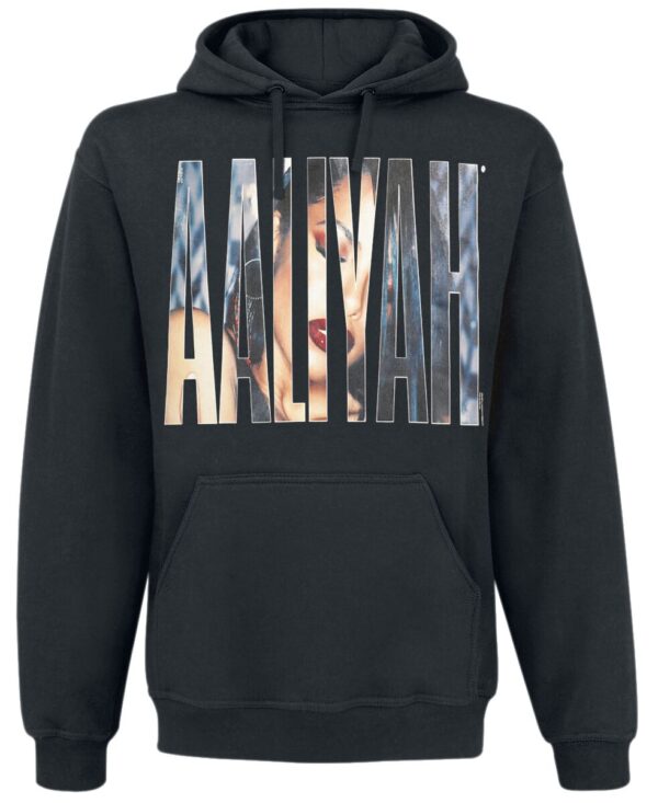 Aaliyah Hooded sweater - Photo Logo - S to XXL - for Men - black - 80% cotton, 20% polyester Hooded sweaters & -jackets Band Merchandise - Image 1