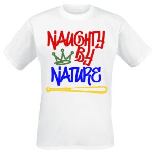 Naughty by Nature T-Shirt - Graffiti Logo - S to 3XL - for Men - white - 100% cotton T-Shirts Band Merchandise