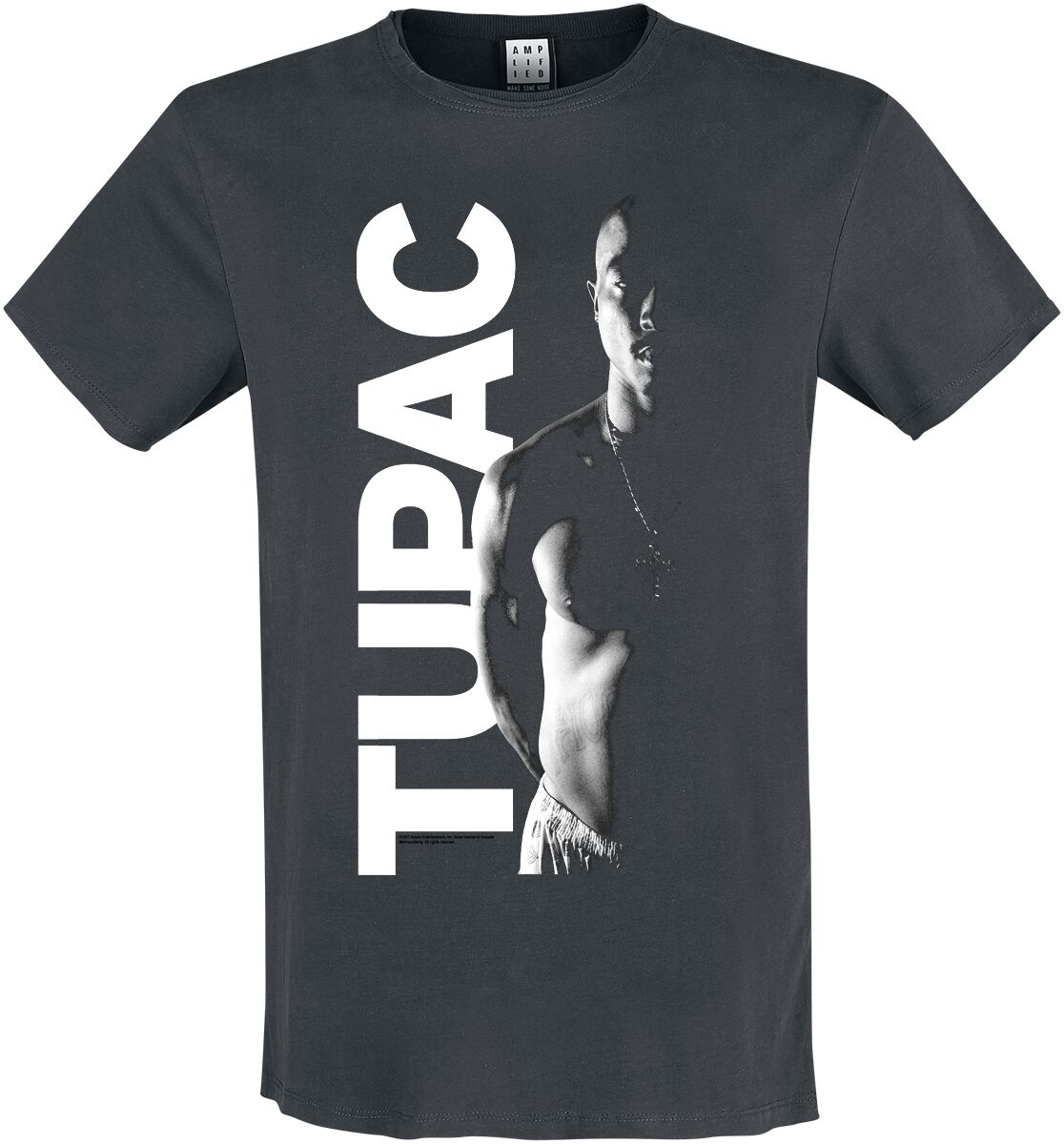 Tupac Shakur T-Shirt - Amplified Collection - Shakur - S to 3XL - for Men - charcoal - 100% cotton T-Shirts Band Merchandise