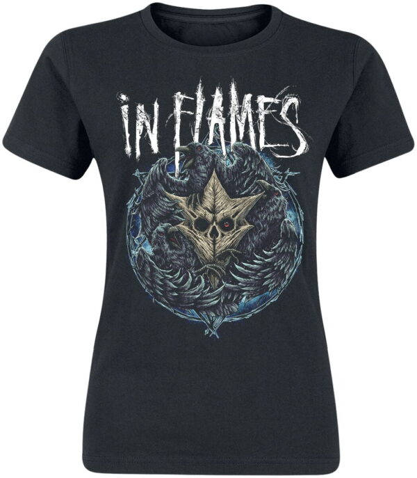 In Flames T-Shirt - Jesterhead Raven - L to XXL - for Women - black - 100% cotton T-Shirts Band Merchandise - Image 1