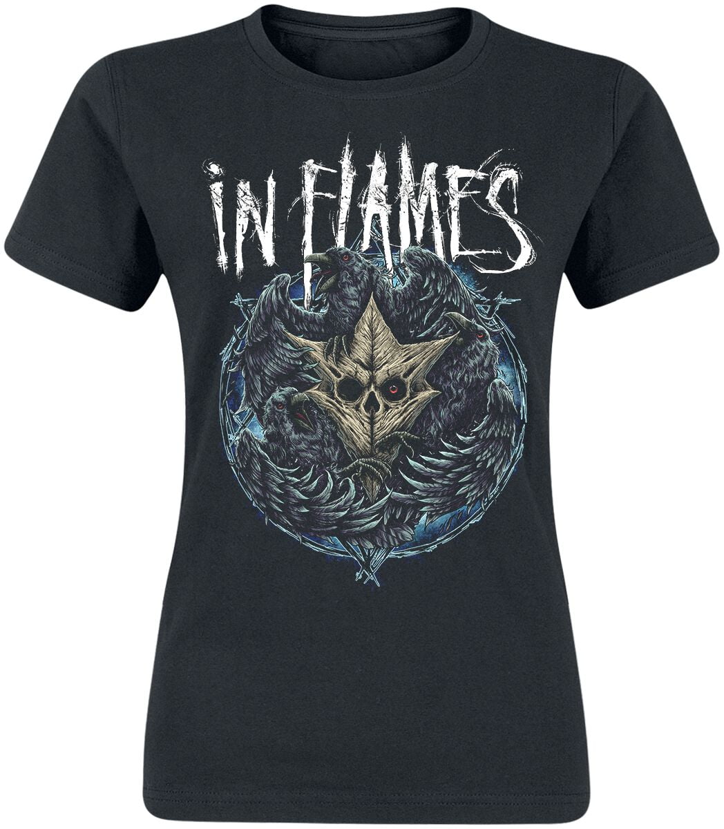 In Flames T-Shirt - Jesterhead Raven - L to XXL - for Women - black - 100% cotton T-Shirts Band Merchandise