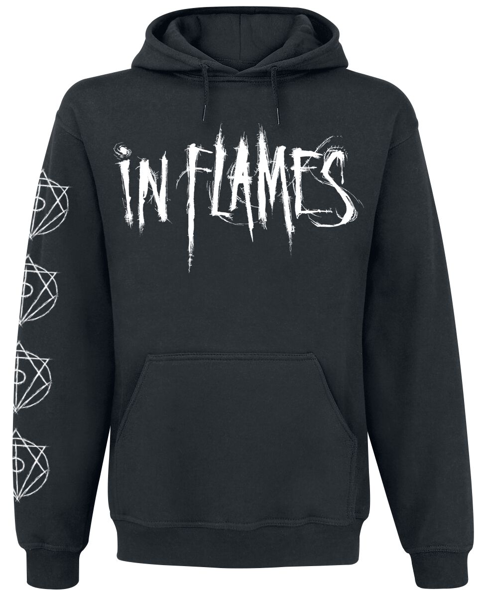 In Flames Hooded sweater - Jesterhead White Raven - S to 3XL - for Men - black - 50% cotton, 50% polyester Hooded sweaters & -jackets Band Merchandise