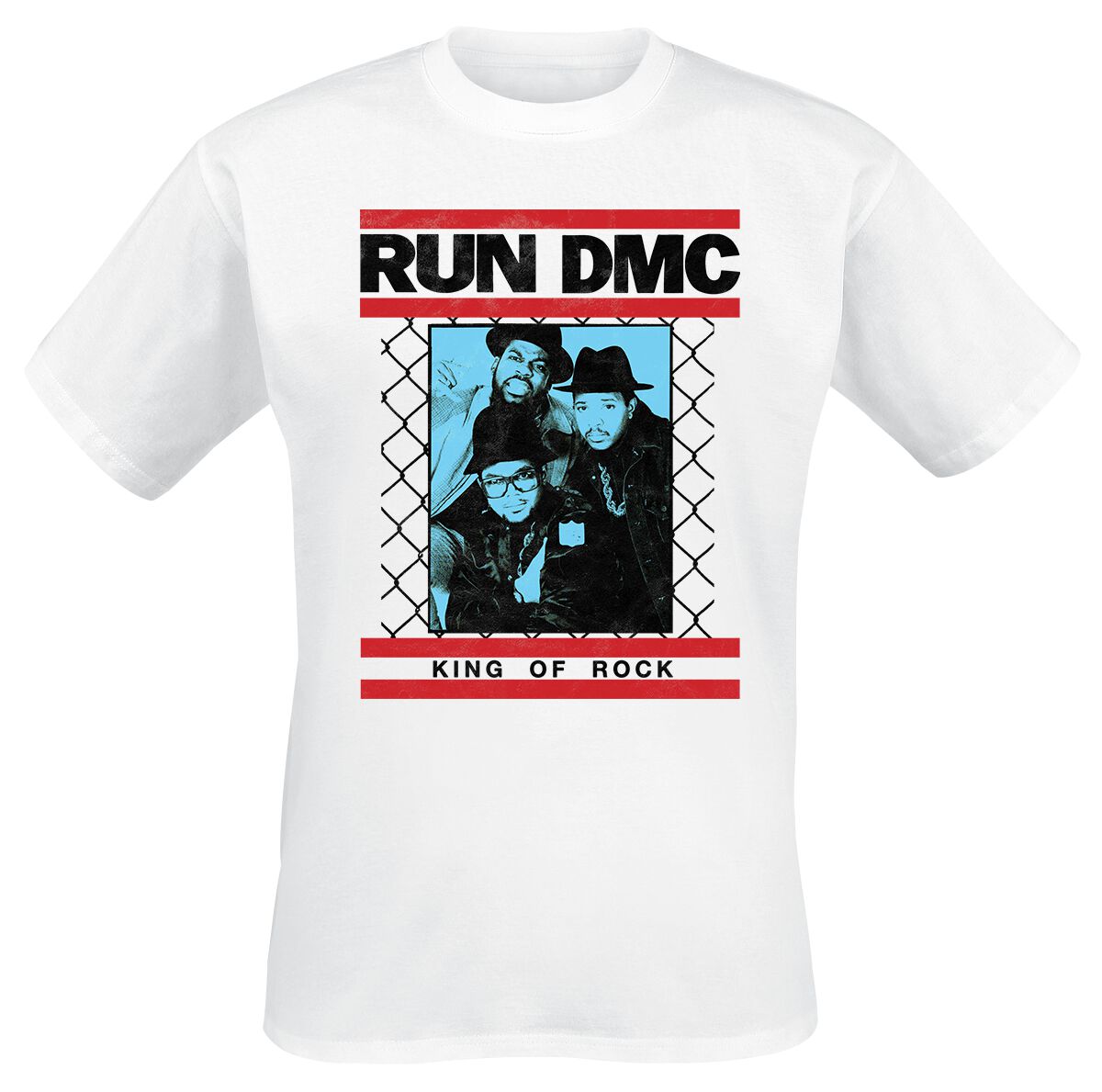 Run DMC T-Shirt - King of Rock Fence - S to XL - for Men - white - 100% cotton T-Shirts Band Merchandise