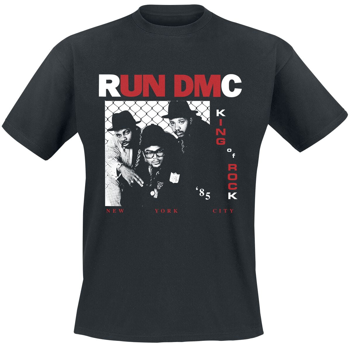 Run DMC T-Shirt - King Of Rock Photo - S to XL - for Men - black - 100% cotton T-Shirts Band Merchandise