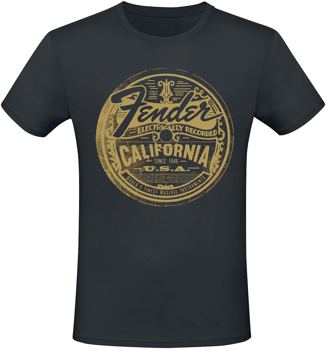 Fender T-Shirt - California - S to XL - for Men - black - 100% cotton T-Shirts Band Merchandise