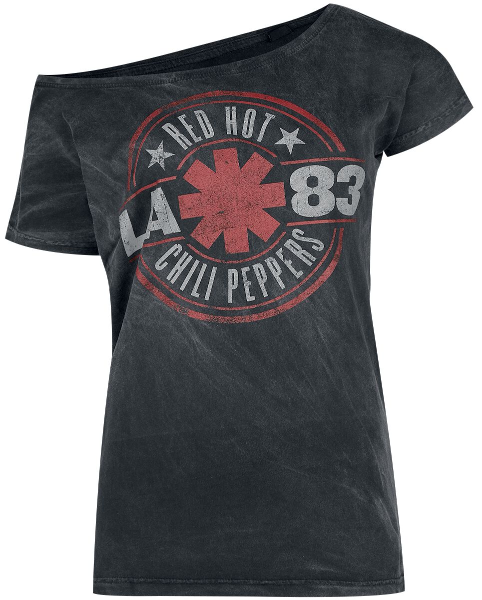 Red Hot Chili Peppers T-Shirt - Distressed Logo - M to XXL - for Women - black - 100% cotton T-Shirts Band Merchandise