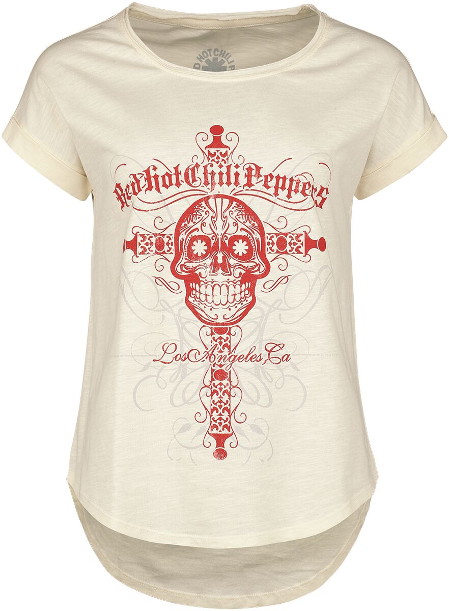 Red Hot Chili Peppers T-Shirt - LA Skull - S to XXL - for Women - beige - 100% cotton T-Shirts Band Merchandise