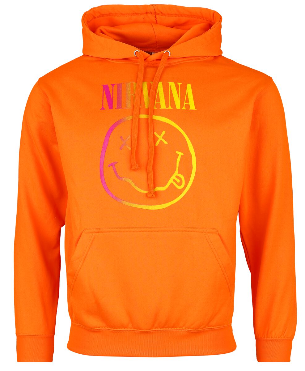 Nirvana Hooded sweater - Rainbow Logo - S to XXL - for Men - orange - 85% polyester, 15% cotton Hooded sweaters & -jackets Band Merchandise