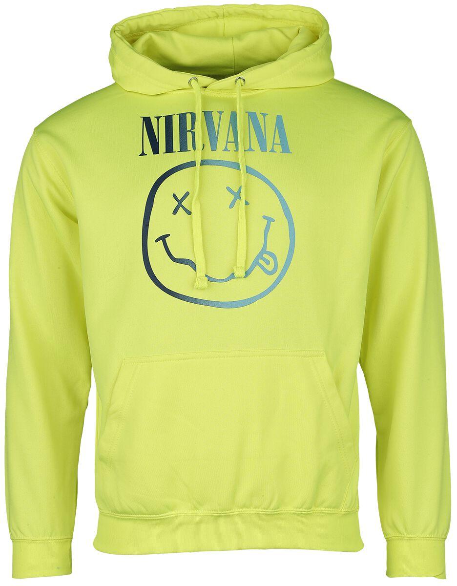 Nirvana Hooded sweater - Rainbow Logo - S to XXL - for Men - yellow - 85% polyester, 15% cotton Hooded sweaters & -jackets Band Merchandise