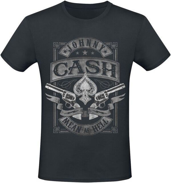 Johnny Cash T-Shirt - Mean As Hell - S to XXL - for Men - black - 100% cotton T-Shirts Band Merchandise - Image 1