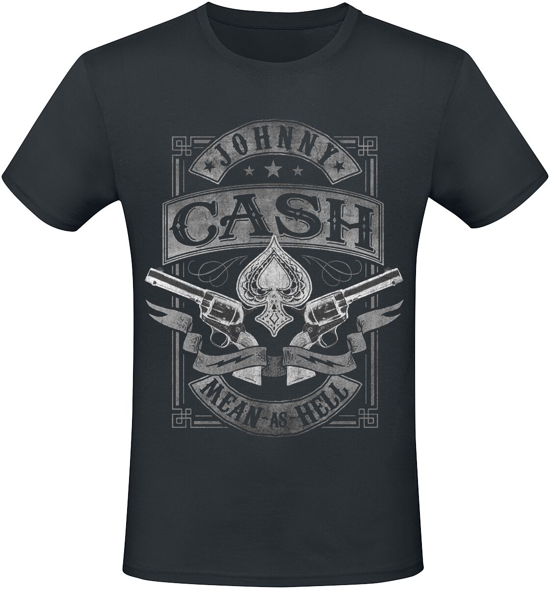 Johnny Cash T-Shirt - Mean As Hell - S to XXL - for Men - black - 100% cotton T-Shirts Band Merchandise