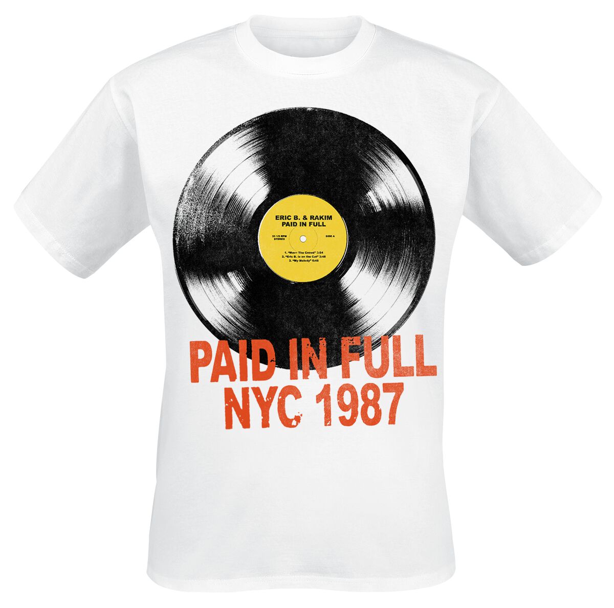 Eric B. & Rakim T-Shirt - Paid Records - S to 4XL - for Men - white - 100% cotton T-Shirts Band Merchandise