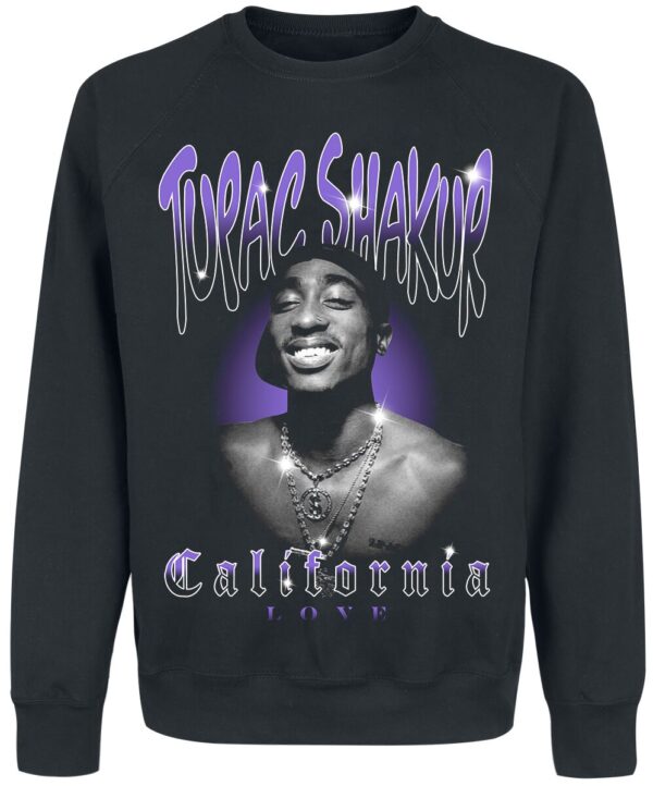 Tupac Shakur Sweatshirt - California Love Bling - L to XXL - for Men - black - 80% cotton, 20% polyester Sweat Shirts Band Merchandise - Image 1