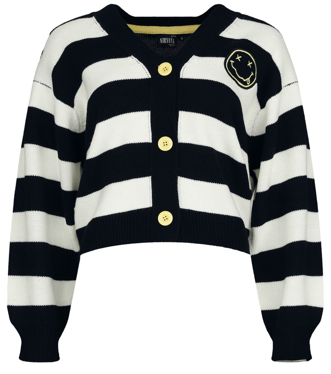 Nirvana Cardigan - EMP Signature Collection - M to XL - for Women - black-white - 100% polyacrylic Sweat Shirts Band Merchandise