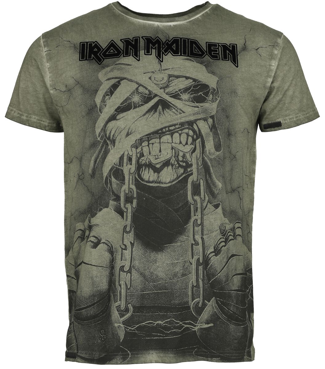 Iron Maiden T-Shirt - EMP Signature Collection - S to L - for Men - olive - 100% cotton T-Shirts Band Merchandise