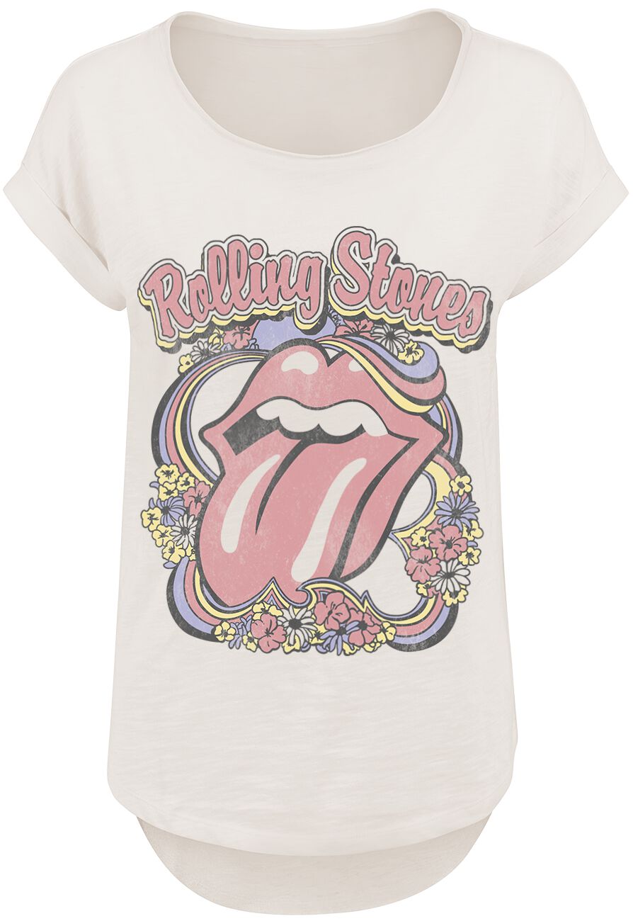 The Rolling Stones T-Shirt - Floral Wreath - S to XXL - for Women - off white - 100% cotton T-Shirts Band Merchandise