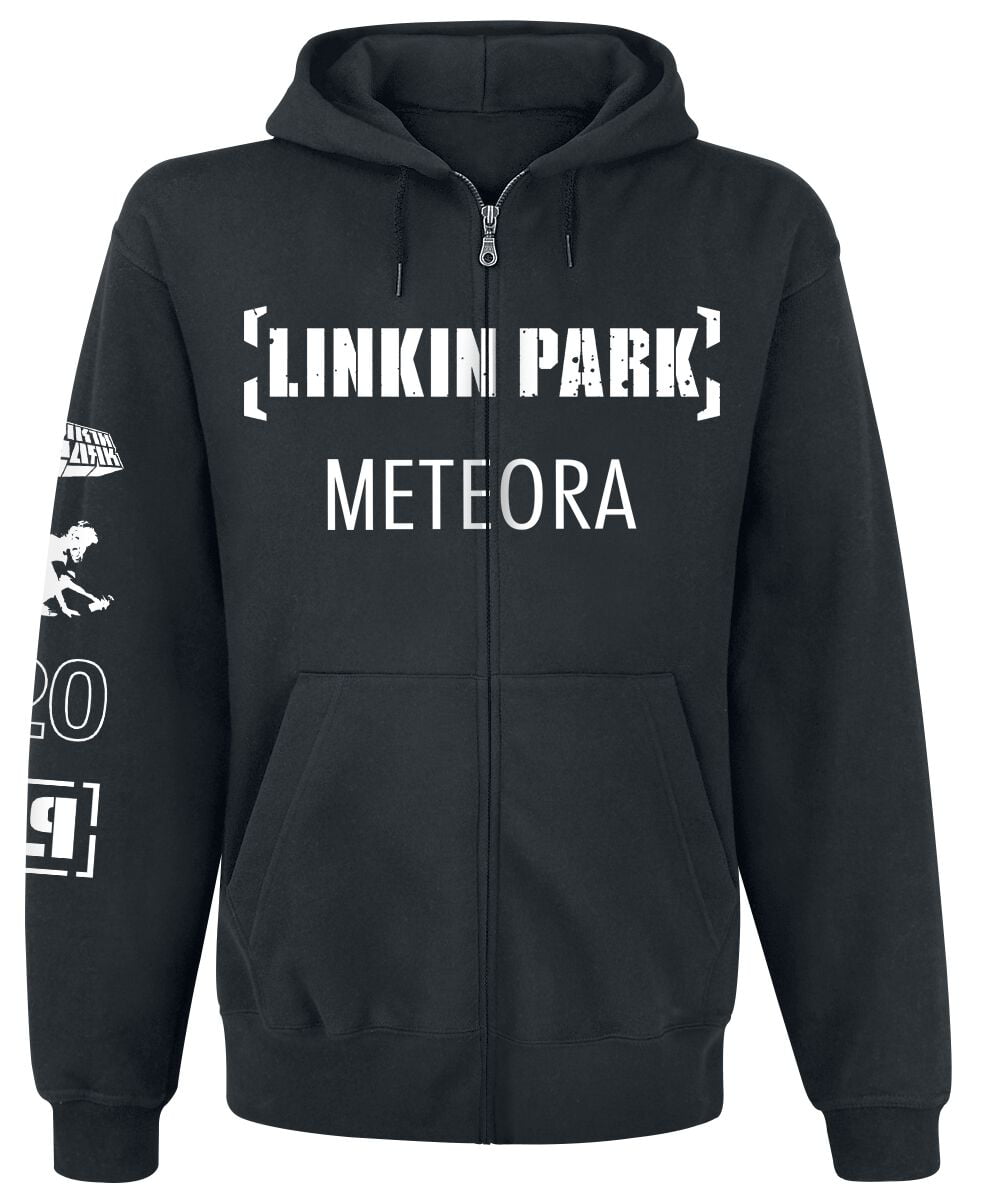 Linkin Park Hooded zip - Meteora 20th Anniversary - S to XL - for Men - black - 80% cotton, 20% polyester Hooded sweaters & -jackets Band Merchandise