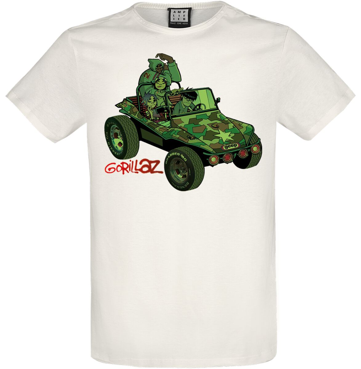 Gorillaz T-Shirt - Amplified Collection - Geep - S to XXL - for Men - off white - 100% cotton T-Shirts Band Merchandise