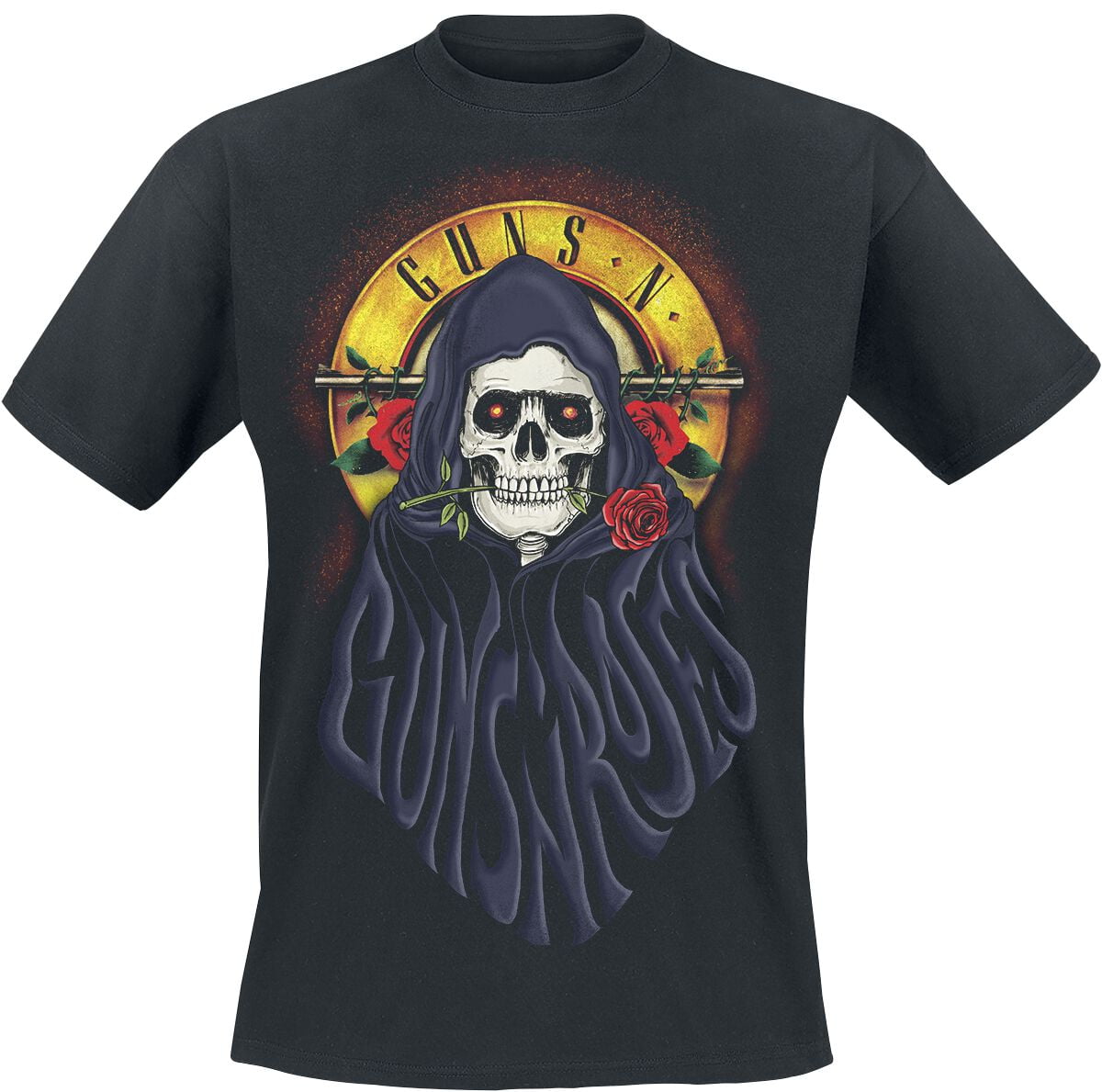 Guns N' Roses T-Shirt - Reaper Bullet - S to L - for Men - black - 100% cotton T-Shirts Band Merchandise