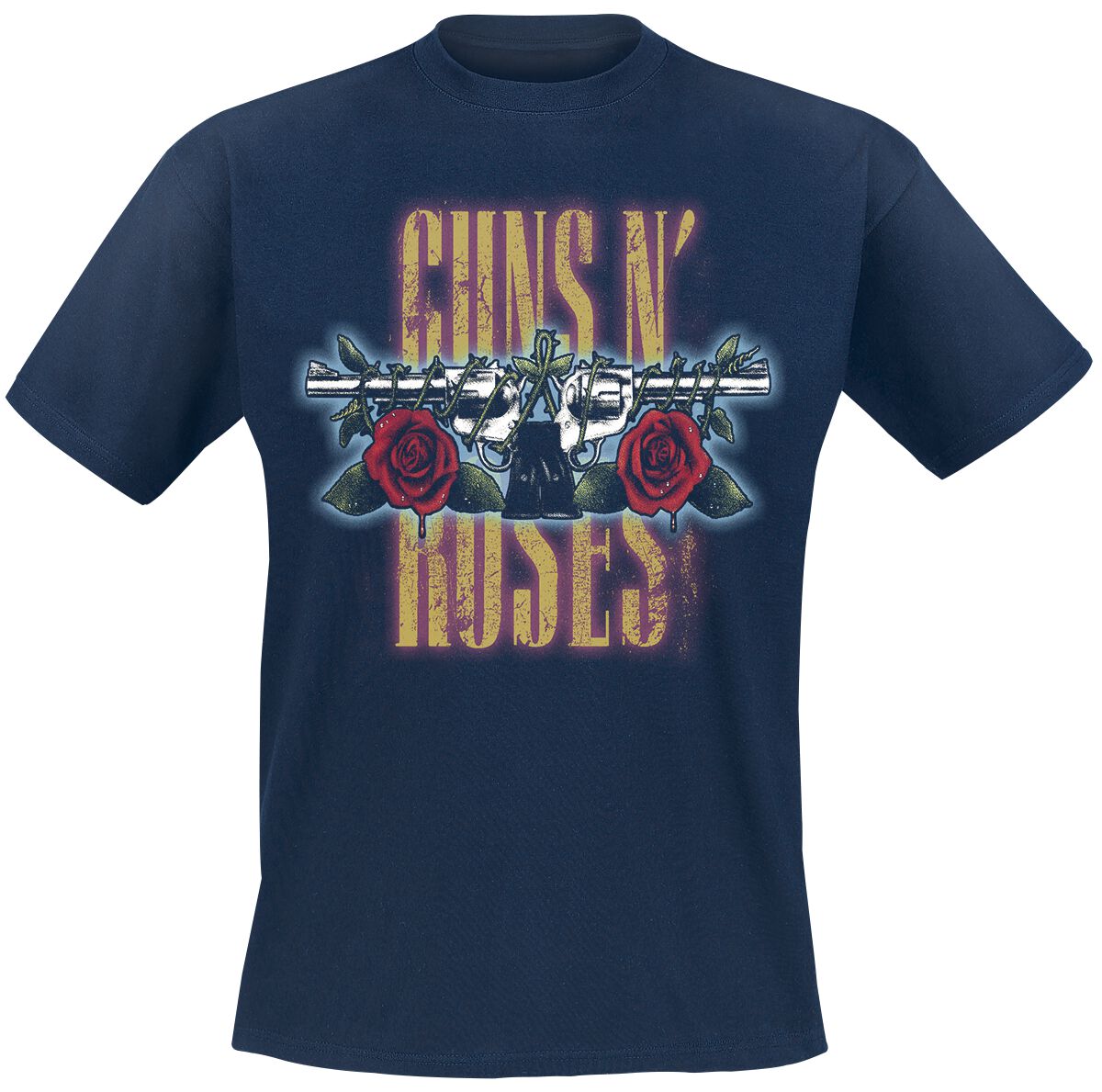 Guns N' Roses T-Shirt - Vintage Pistols - S to XL - for Men - navy - 100% cotton T-Shirts Band Merchandise