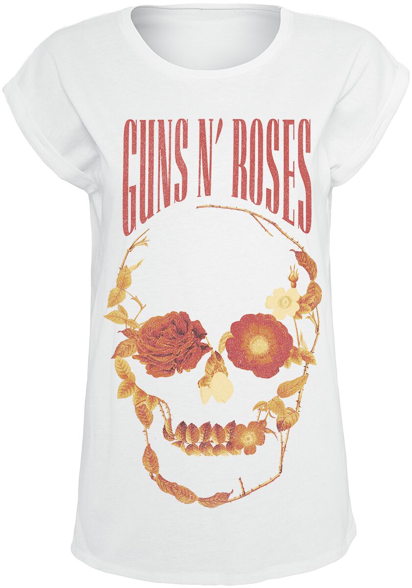 Guns N' Roses T-Shirt - Flourish Skull - S to XXL - for Women - white - 100% cotton T-Shirts Band Merchandise