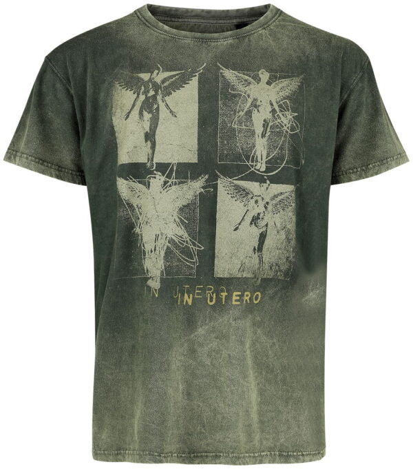 Nirvana T-Shirt - In Utero Collage - S to XXL - for Men - green - 100% cotton T-Shirts Band Merchandise - Image 1