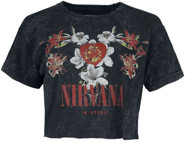 Nirvana T-Shirt - Flowers - L to XXL - for Women - charcoal - 100% cotton T-Shirts Band Merchandise - Image 1