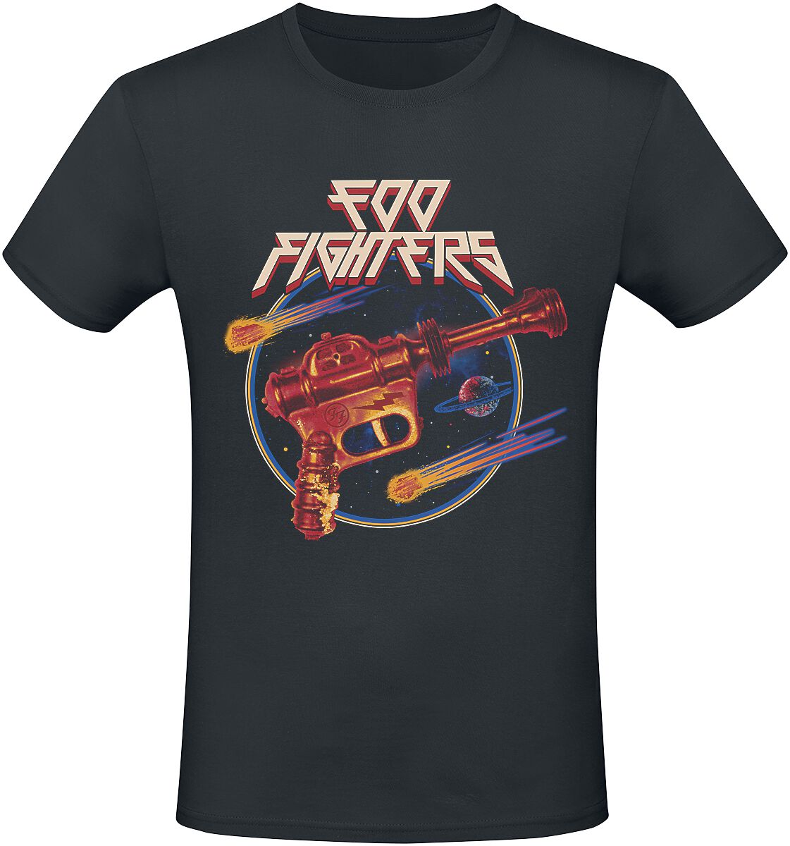 Foo Fighters T-Shirt - Ray Gun - M to 3XL - for Men - black - 100% cotton T-Shirts Band Merchandise