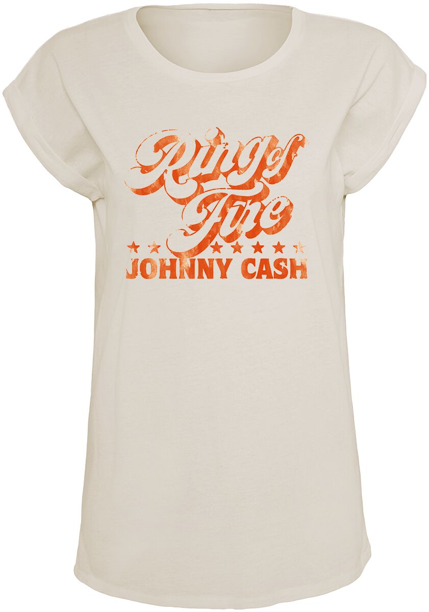 Johnny Cash T-Shirt - Ring Of Fire - S to XXL - for Women - creme - 100% cotton T-Shirts Band Merchandise