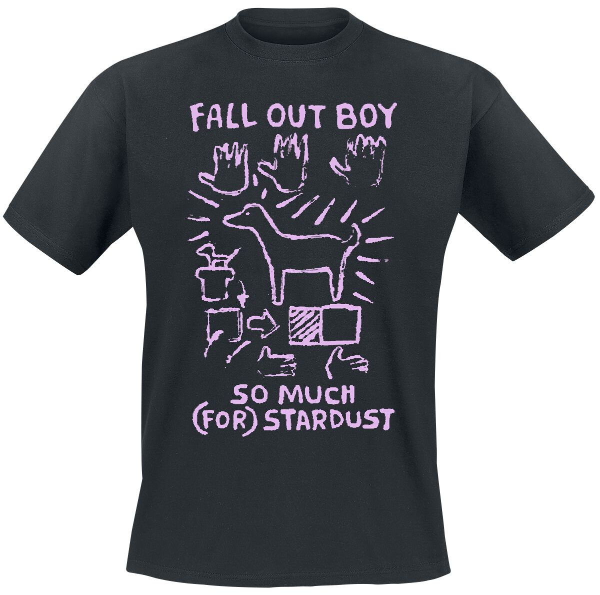 Fall Out Boy T-Shirt - Pink Dog So Much Stardust - S to L - for Men - black - 100% cotton T-Shirts Band Merchandise