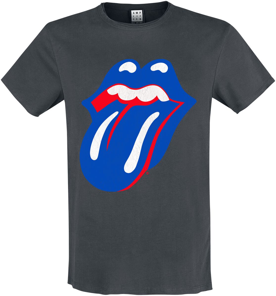 The Rolling Stones T-Shirt - Amplified Collection - Blue & Lonesome - S to L - for Men - charcoal - 100% cotton T-Shirts Band Merchandise