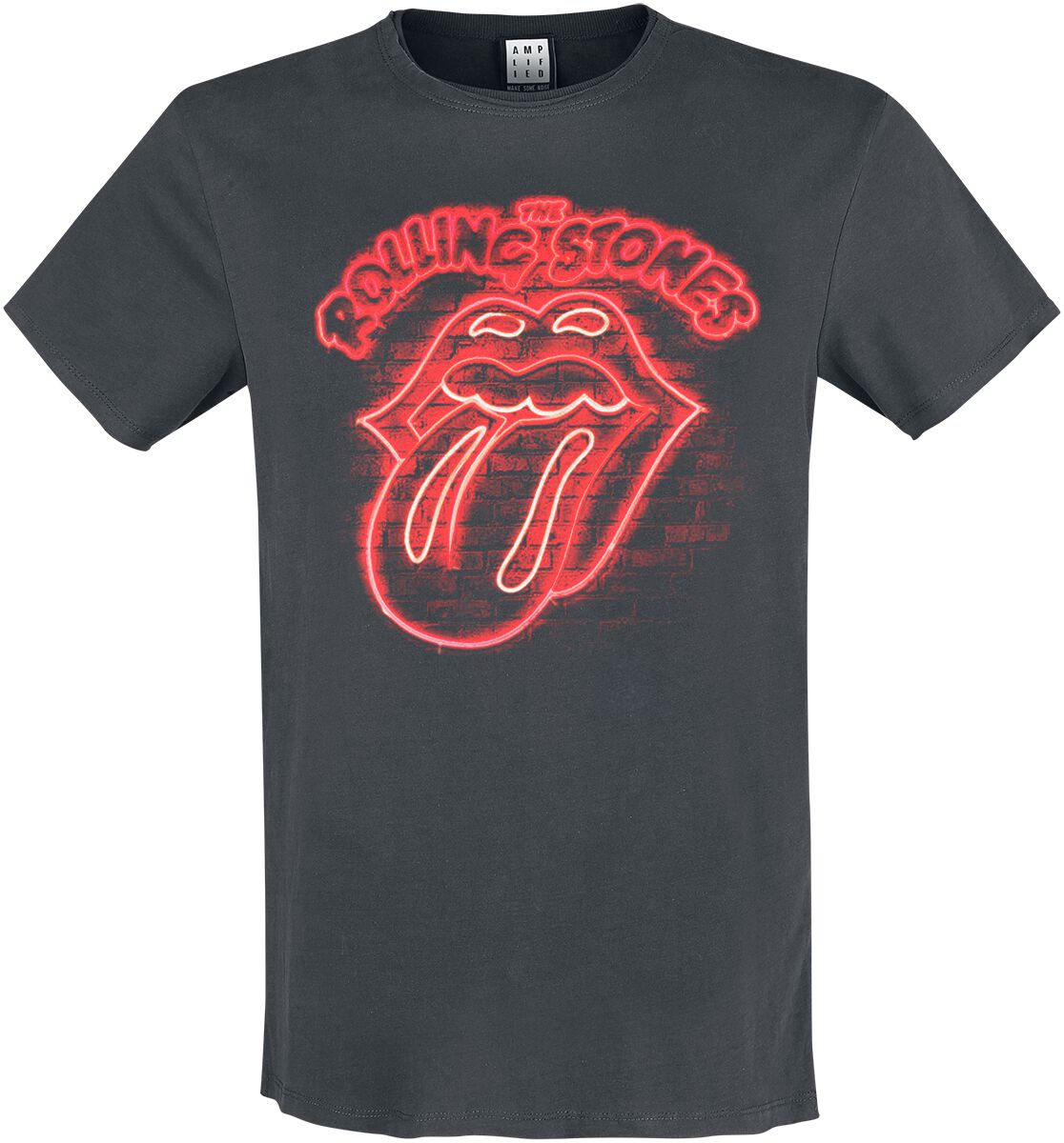 The Rolling Stones T-Shirt - Amplified Collection - Neon Light - S to XXL - for Men - charcoal - 100% cotton T-Shirts Band Merchandise