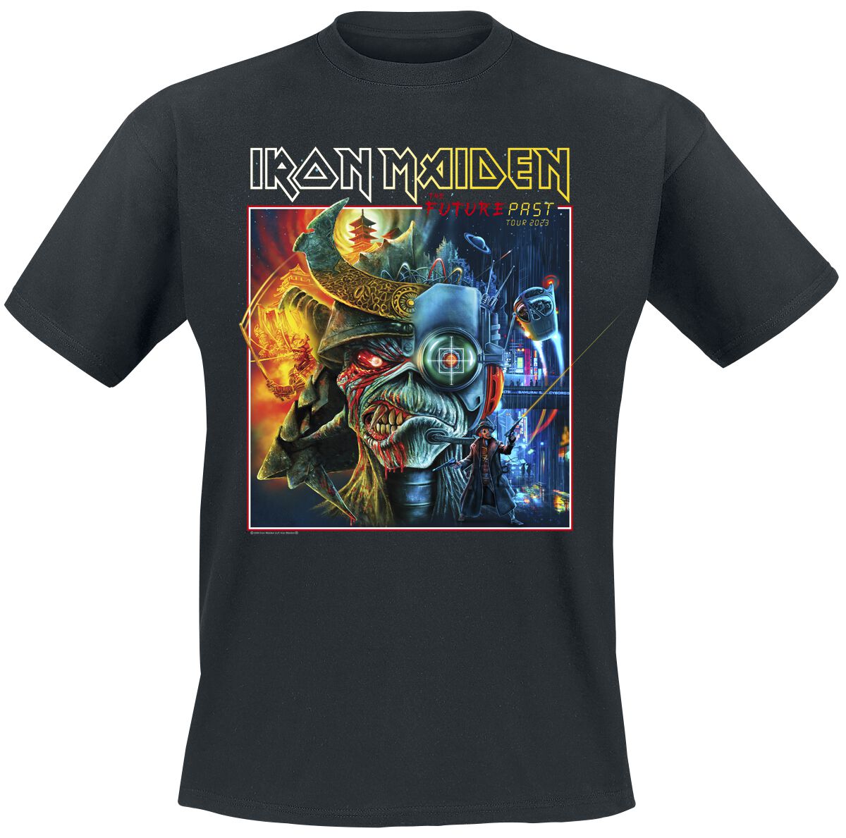 Iron Maiden T-Shirt - The Future Past Tour Art 2023 Square - S to 4XL - for Men - black - 100% cotton T-Shirts Band Merchandise