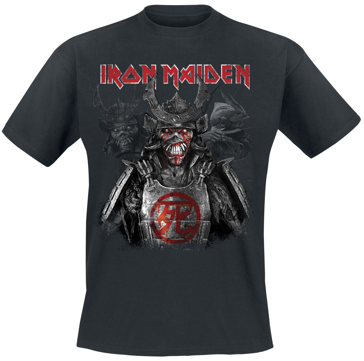 Iron Maiden T-Shirt - Senjutsu Heads - S to 4XL - for Men - black - 100% cotton T-Shirts Band Merchandise