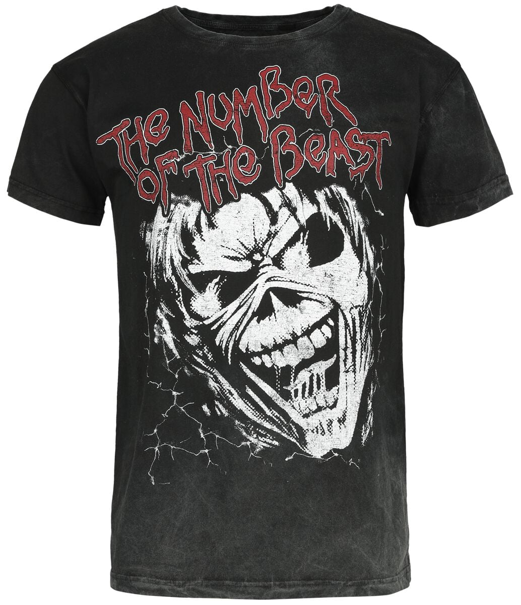 Iron Maiden T-Shirt - The number of the beast - S to L - for Men - black - 100% cotton T-Shirts Band Merchandise