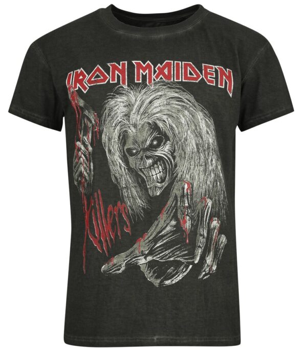 Iron Maiden T-Shirt - Eddie Kills Again - S to L - for Men - anthracite - 100% cotton T-Shirts Band Merchandise - Image 1